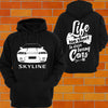 Nissan R32 Skyline Hoodie (front) - Chaotic Customs